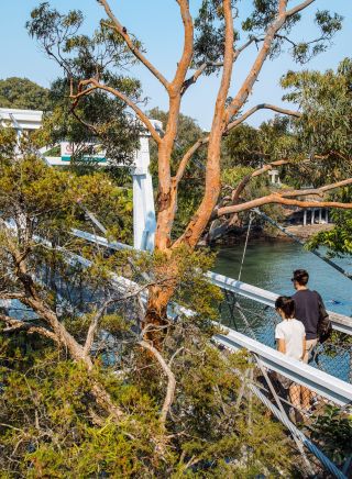 Couple enjoying a scenic walk around Parsley Bay, Vaucluse.