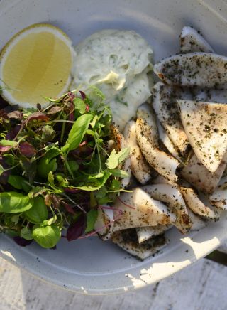 Saltbush + Mountain Pepper Calamari with Micro Parsley Mayonnaise 