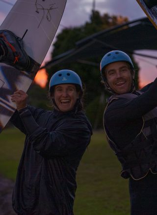 Hayden with Courtney Angus at Cables Wake Park