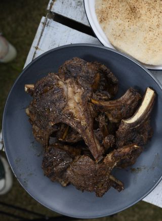 Sumac Lamb Chops with Radish Tomato Salad 