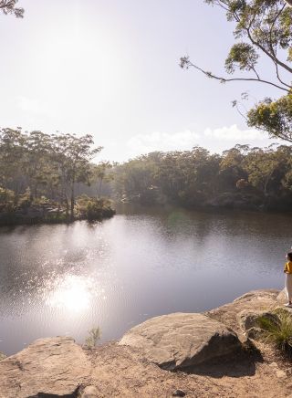 Couple enjoying a walk along the banks of the Parramatta River, Parramatta