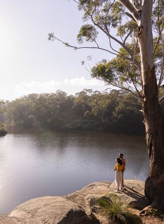 Couple enjoying a walk along the banks of the Parramatta River, Parramatta