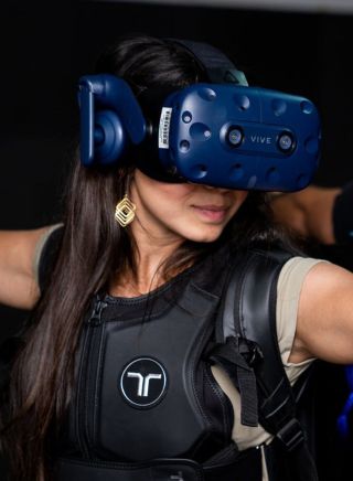 People mid game using leading VR technology at FREAK, Penrith