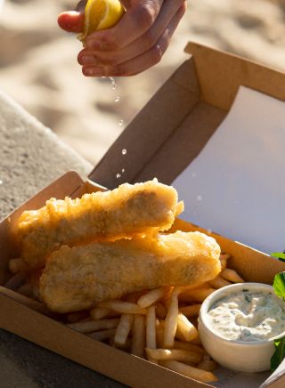 Fish and chips at Balmoral Beach, Mosman