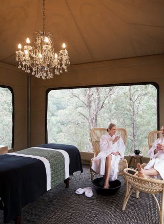 Massage tent at Spicers Sangoma Retreat, Bowen Mountain