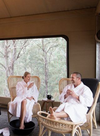 Massage tent at Spicers Sangoma Retreat, Bowen Mountain