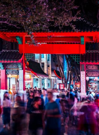 Crowds gathered for Lunar New Year, Chinatown, Haymarket