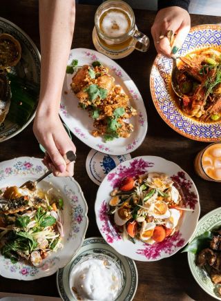 Table of dishes of food, Porkfat, Haymarket - Credit: Leigh Griffiths | Porkfat