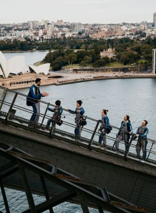 Family enjoying the Burrawa Indigenous Experience, BridgeClimb, Sydney CBD