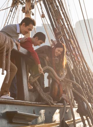 Family on boat, Australian National Maritime Museum, Darling Harbour