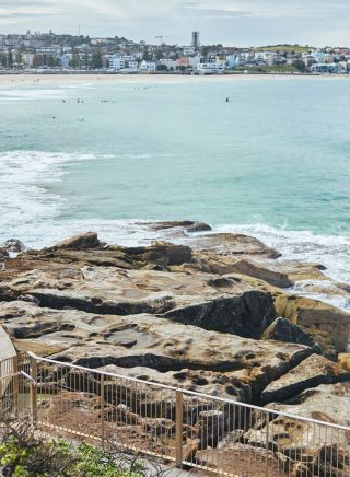 Family walking along path, Bondi to Bronte Coastal Walk, Bondi