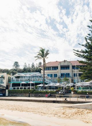 View of Watsons Bay Boutique Hotel from the sandy shore, Watsons Bay