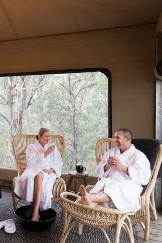 Massage tent at Spicers Sangoma Retreat, Bowen Mountain