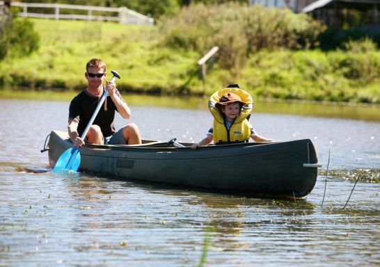 Canoeing on Crocodile Creek at Mowbray Park Farm Stay, Picton