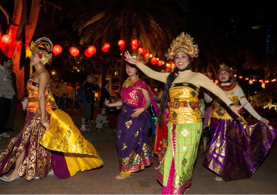 Performers at the Parramasala festival at Alfred Park Parramatta in Parramatta, Sydney West