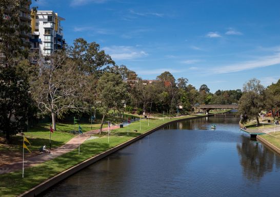 The Parramatta river in Parramatta, Sydney