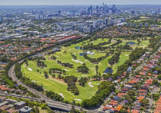 Aerial view of The Australian Golf Club, Rosebery