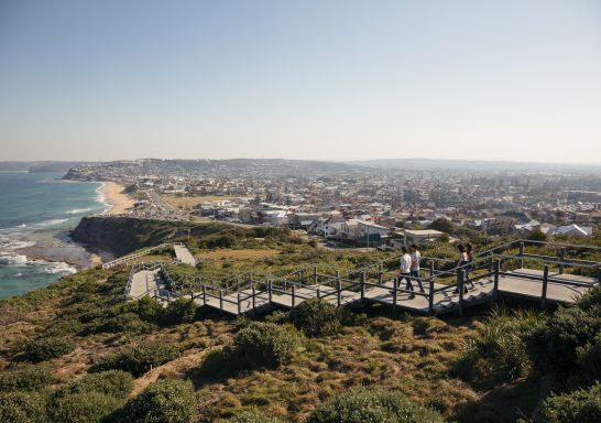 People enjoying the scenic Newcastle Memorial Walk