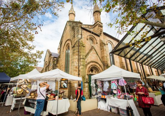 Paddington Markets - over 150 Australian fashion, art, jewellery, homeware and food stalls on display each Saturday at Paddington Uniting Church