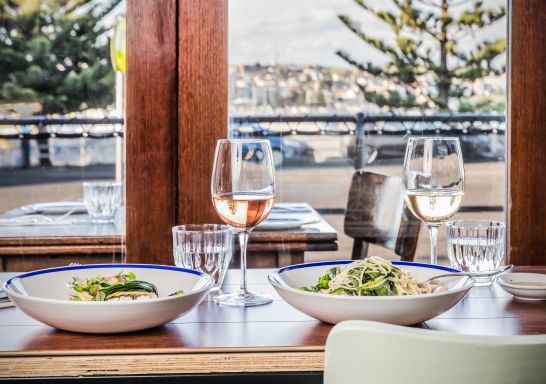 The view from the dining room at Bondi Trattoria in Bondi, Sydney East