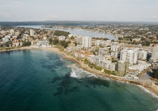 Aerial over South Cronulla Beach