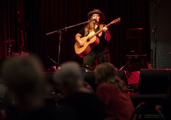 Patrons enjoying drinks and live music at The Vanguard, Newtown in Sydney's inner west