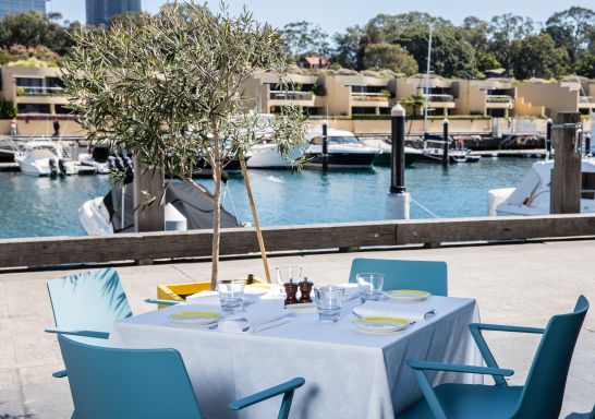Waterside views at OTTO Sydney on the Finger Wharf in Woolloomooloo