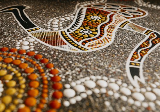 Aboriginal artwork for sale at the Blak Markets on Bare Island, La Perouse