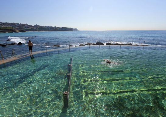 People enjoying a swim at Bronte Beach and Baths, Bronte