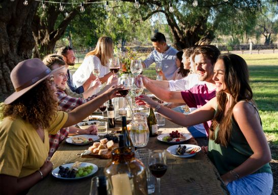 Friends enjoying Tinklers Wine, Pokolbin