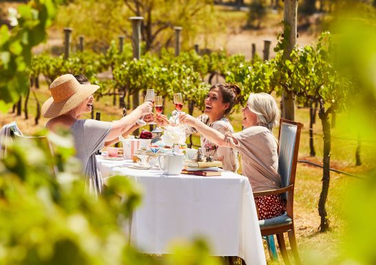 Friends enjoying a High Tea experience at Cambewarra Estate Winery, Bangalee