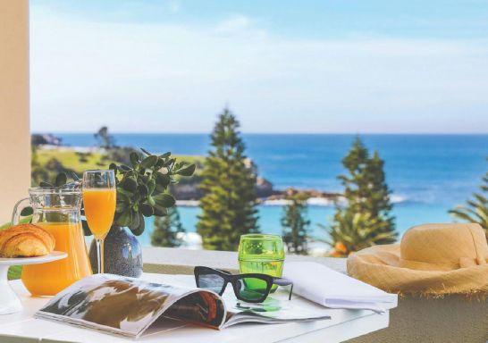 Breakfast on the balcony  at the Coogee Bay Boutique Hotel, Coogee