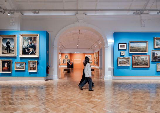 Inside the Paintings Gallery at the State Library of NSW