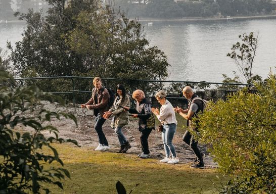 Group enjoying a Dreamtime Southern X tour with Marget Campbell at Balls Head, Dreamtime Southern X, Sydney