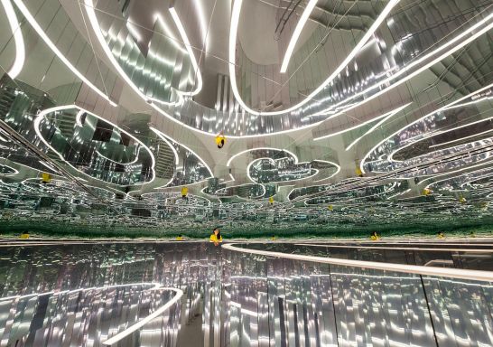 Maze of mirrors at SUPERBLUE MIAMI, Powerhouse Parramatta, Parramatta - Credit: Andrea Mora